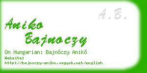 aniko bajnoczy business card
