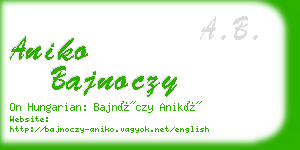 aniko bajnoczy business card